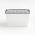 Iris USA, 40 Quart Stack & Pull Clear Plastic Storage Box, Gray