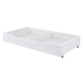 MUSEHOMEINC Solid Wood Under Bed Storage Drawer with 4-Wheels,,Suggested for Queen & King Platform Bed - Queen/King - White
