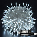 JMEXSUSS 66ft 200 LED String Lights Indoor Outdoor White Christmas Lights Clear Wire 8 Modes Waterproof Twinkle Fairy String Lights Plug in for