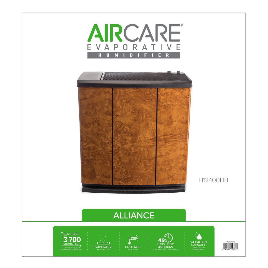 AIRCARE H12 - 400HB 3 - Speed Whole - House Console - Style Evaporative Humidifier, Oak Burl