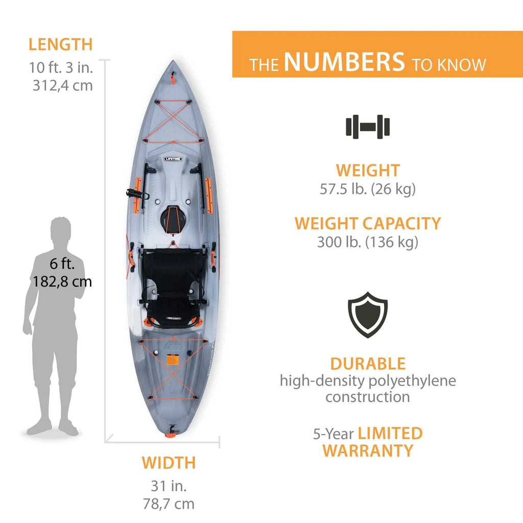 Lifetime Tamarack Pro 123 in Sit - on - Top Kayak, Eclipse Fusion (91058)