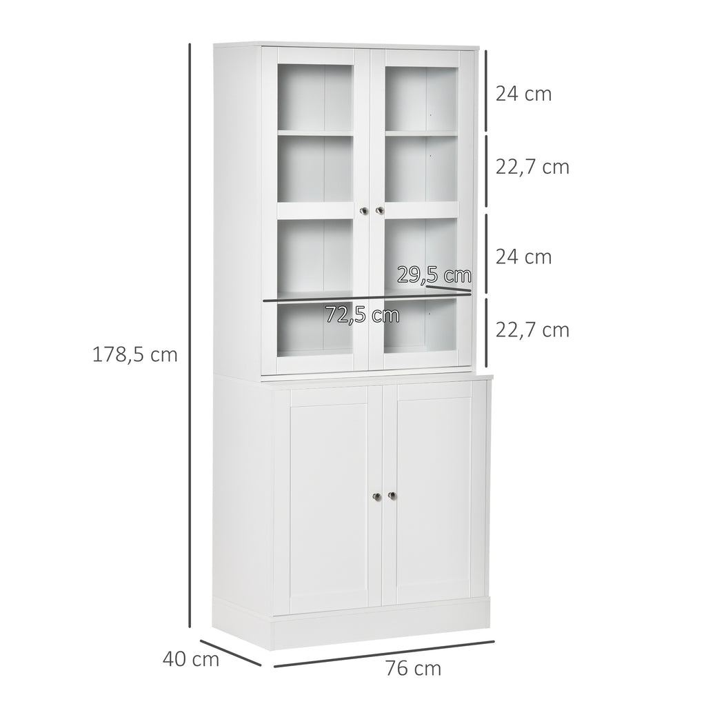 HOMCOM Bücherregal Wandregal Regal, 2 Regale, 76 cm x 40 cm x 178,5 cm, Weiß