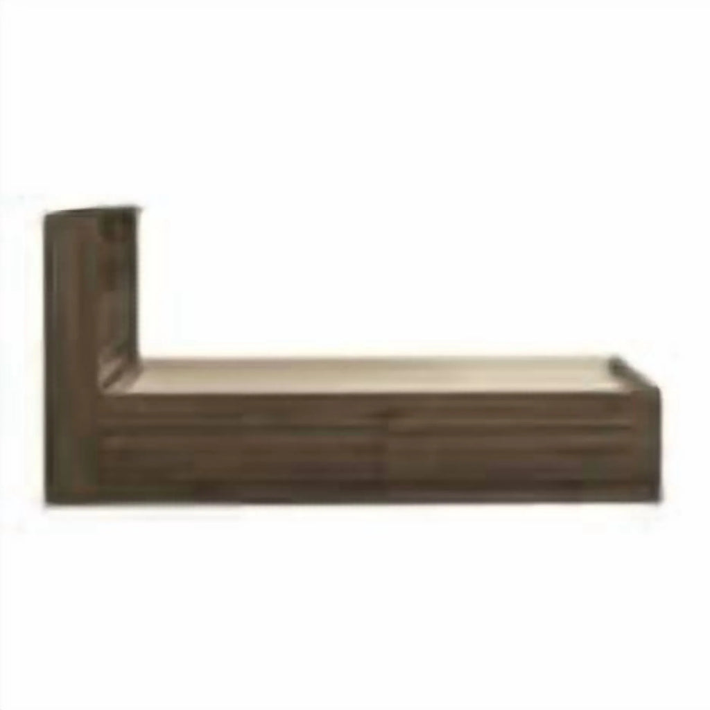 Your Zone Easy to Assemble Storage Bed with Bookcase Headboard, Twin, Natural Teak Finish
