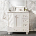 Eviva Happy 30" W x 18" D x 34" H White Bathroom Vanity with White Carrara Marble Counter - Top