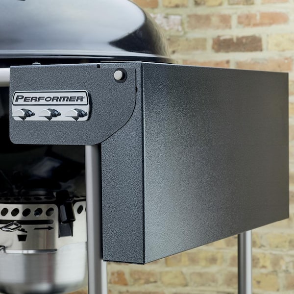 22 in. Performer Charcoal Grill in Black with Built-In Thermometer and Storage Rack