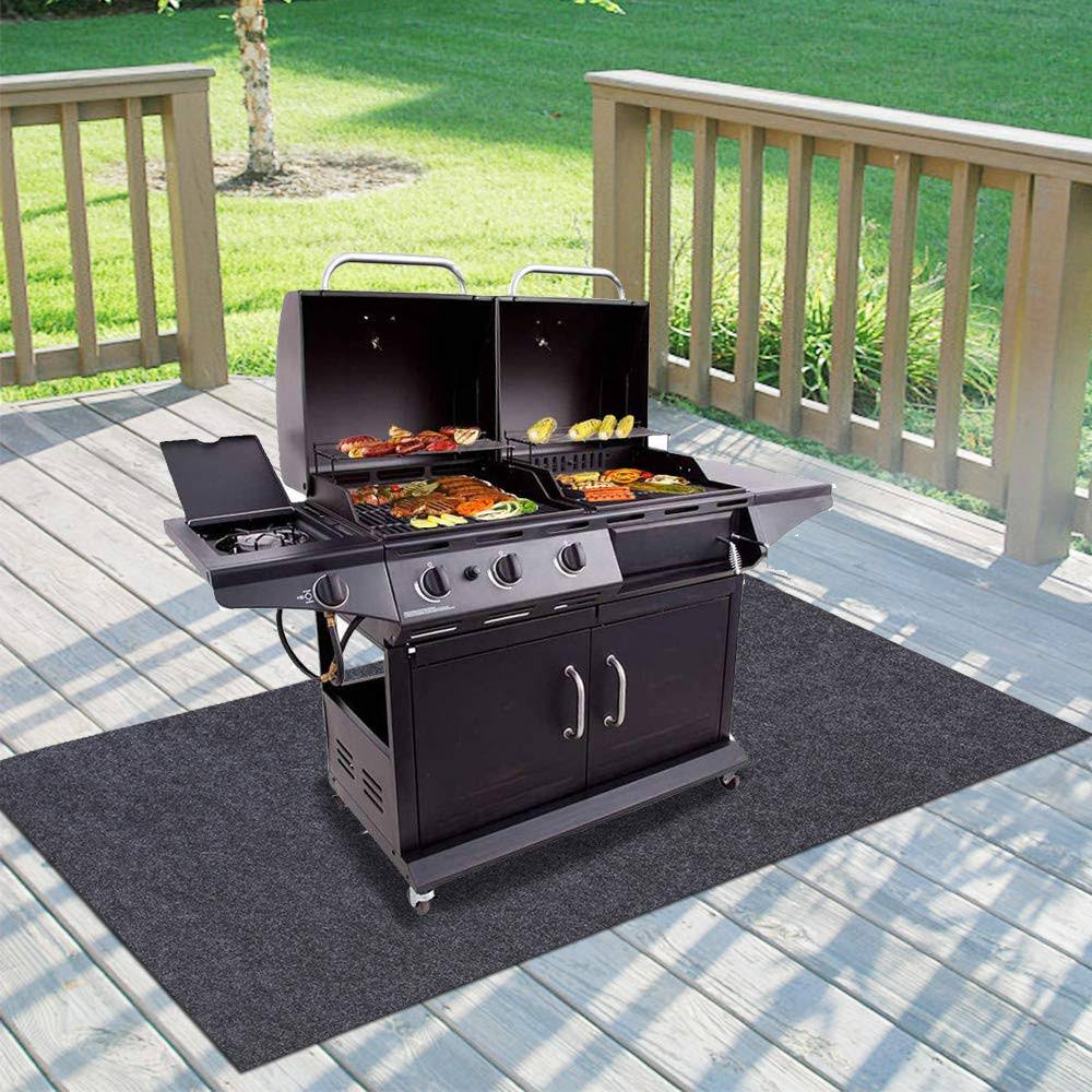 Sszhen Gas Grill Mat,BBQ Grilling Gear for Gasabsorbent Grill Pad Lightweight Washable Floor Mat to Protect Decks and Patios from GREAS
