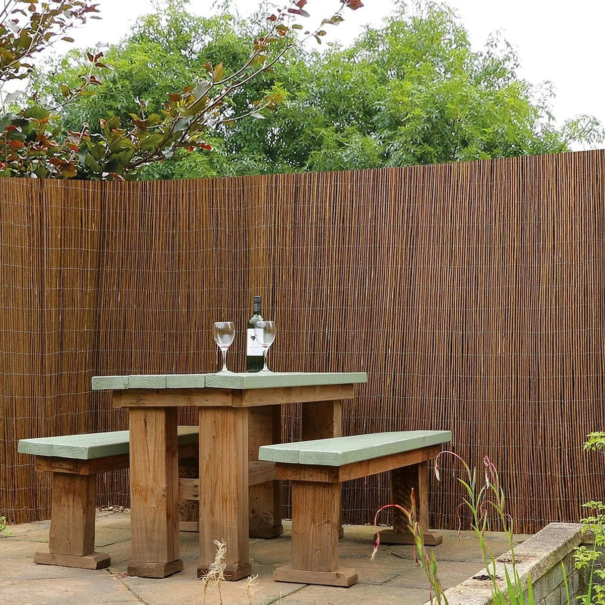 Backyard X - Scapes Natural Willow Rolled Panel Fence Decorative Fencing Natural 6' H L x 8' L