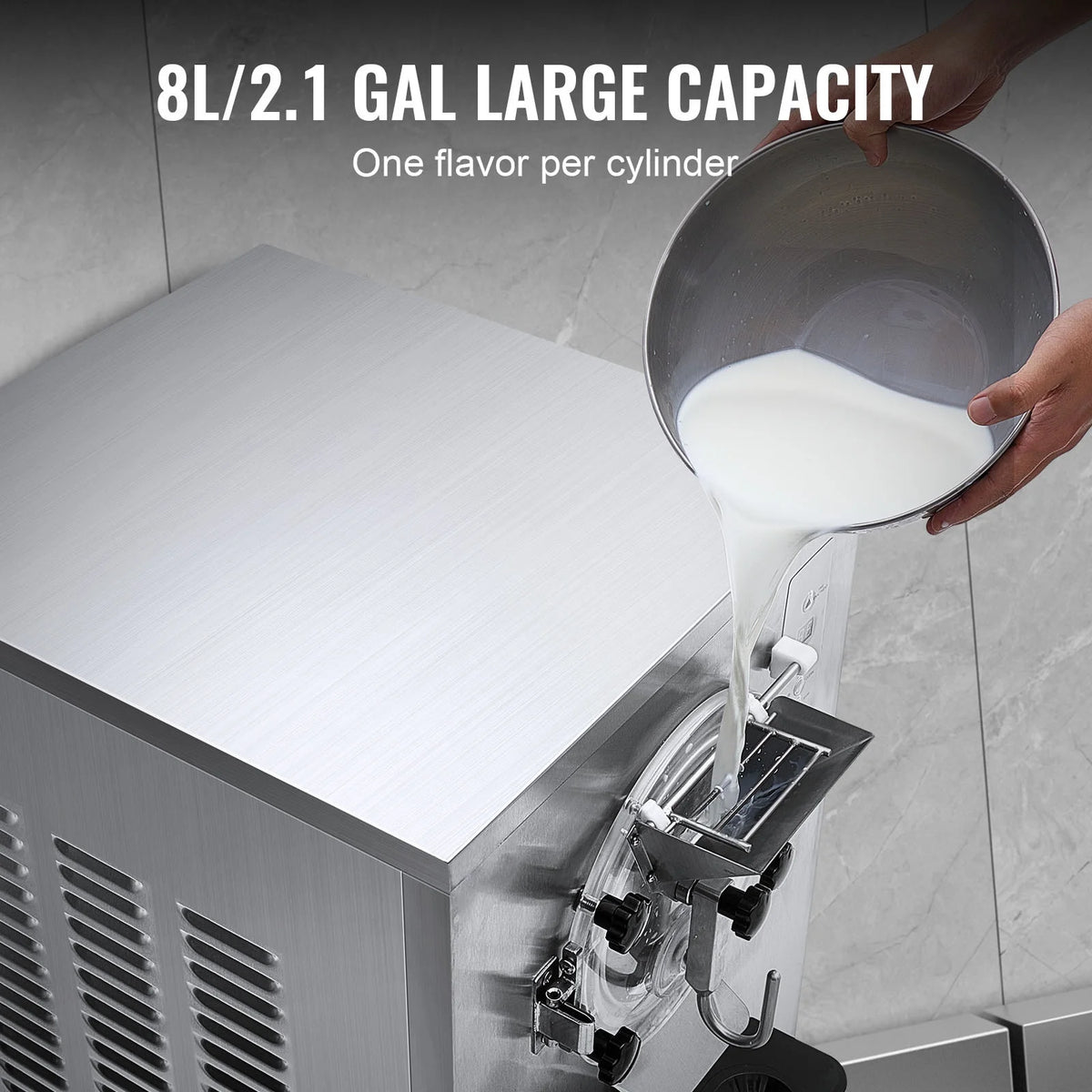 KFFKFF 20 - 25 L/J Capacity Commercial Hard Farm Ice Cream Maker 1 Flavor Automatic Cleaning