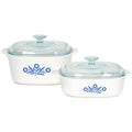 Corningware Stovetop 4-pc Pyroceram Blue Cornflower Casserole Set