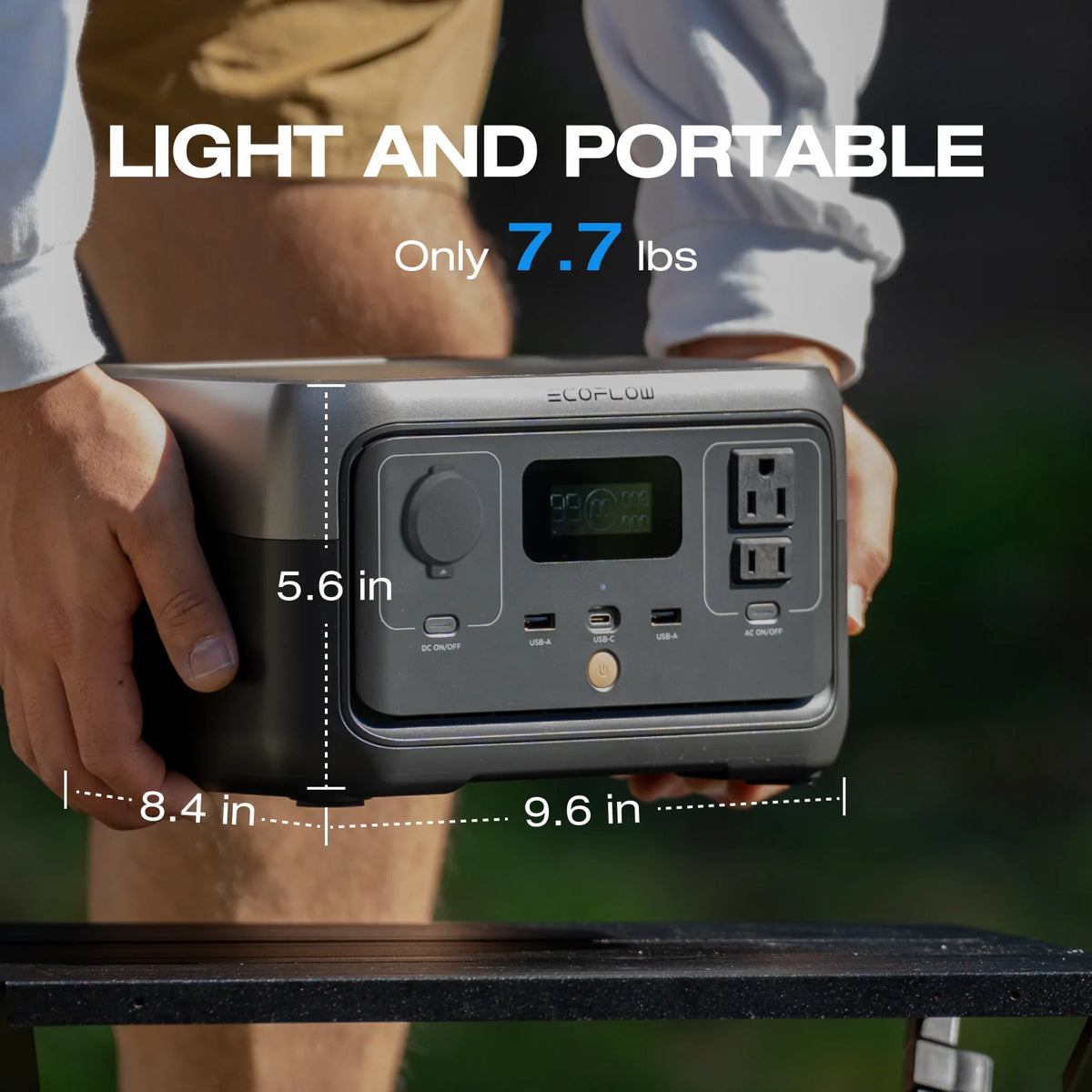 EF Ecoflow Portable Power Station RIVER 2 240, 243wh LiFePO4 Battery/1 Hour Fast Charging, 600W Output Solar Generator (Solar Panel Optional) for Outdoor Camping, Home Use, RV, Walmart Exclusive