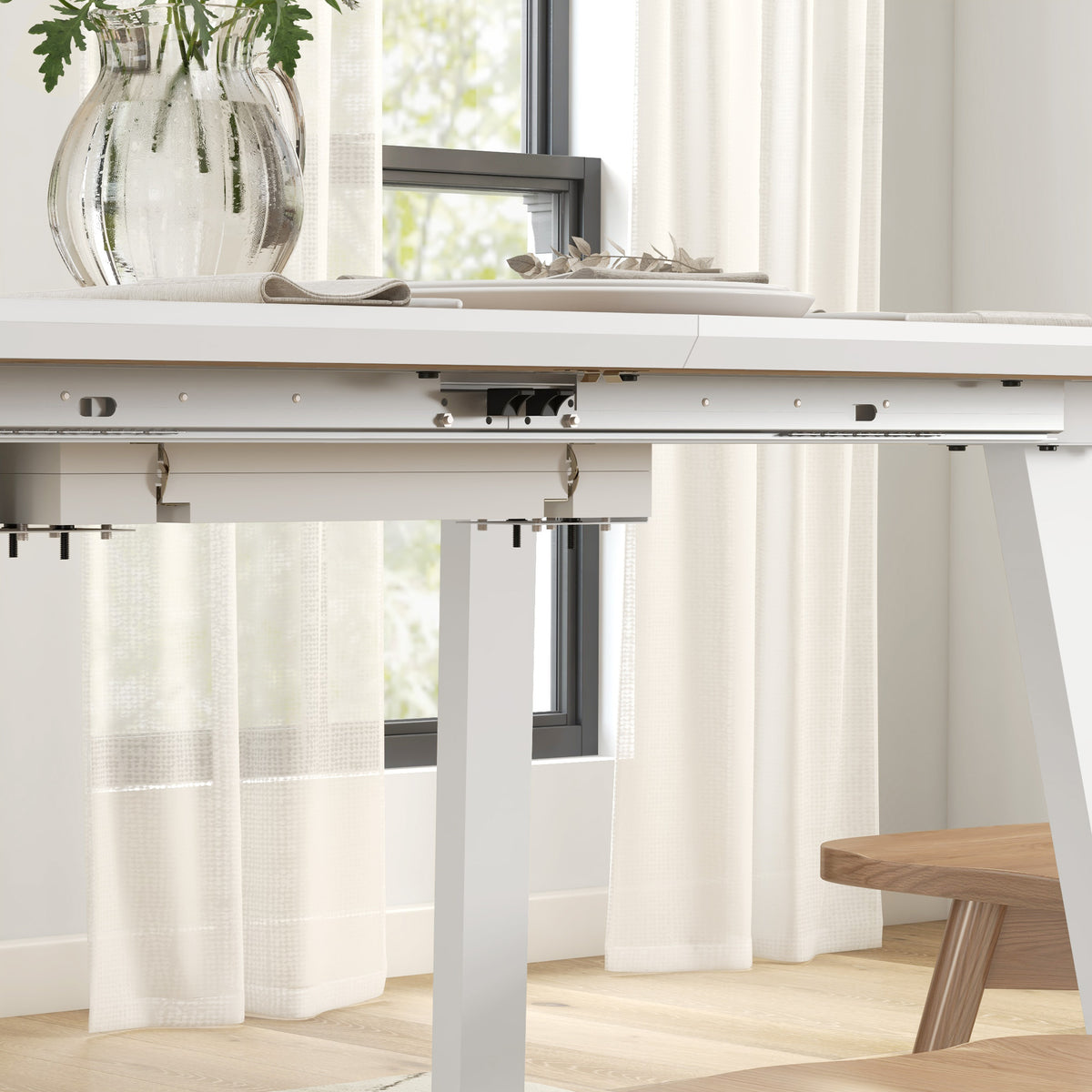 HOMCOM Klappbarer Esstisch, ausziehbar, industrieller Stil, MDF-Holzoptik, Metall, 120-160 x 80 x 76 cm, Eiche