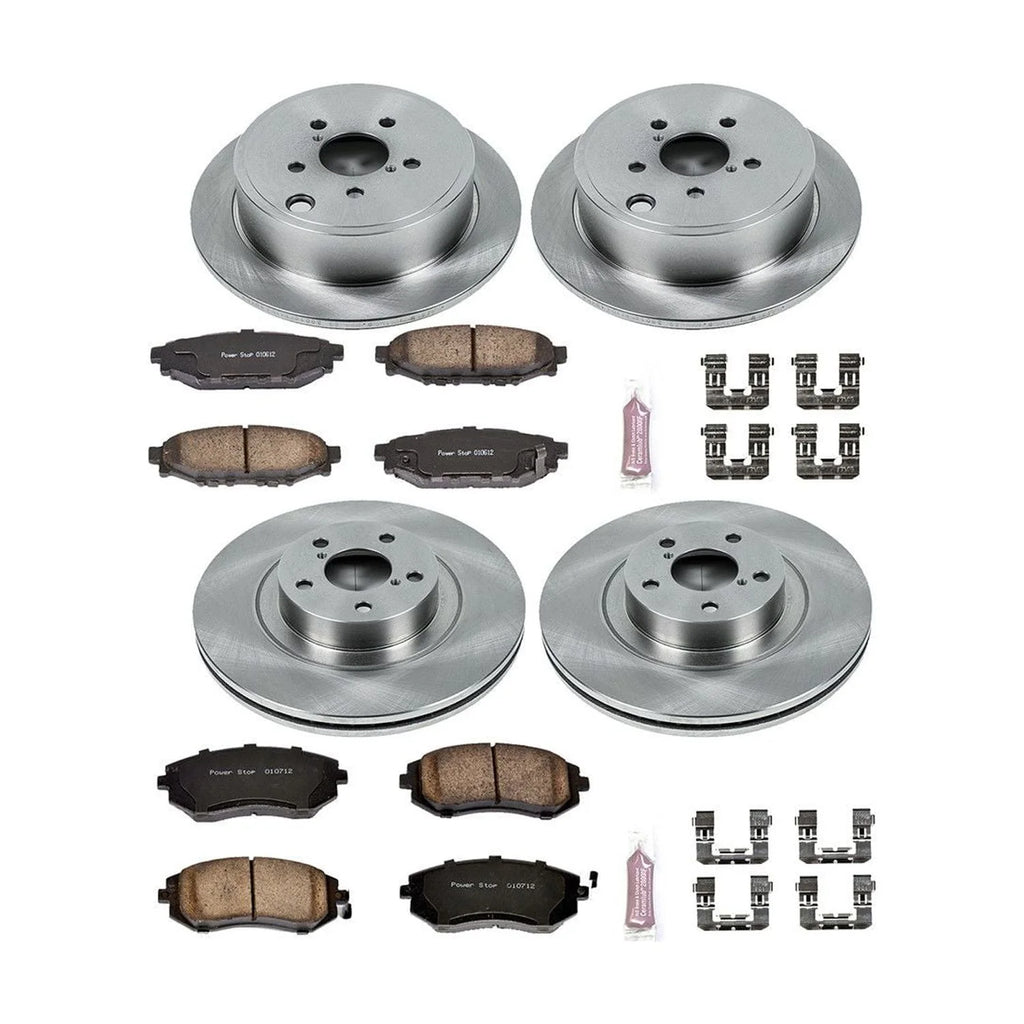 Power Stop Front and Rear Stock Replacement Brake Pad and Rotor Kit KOE4077