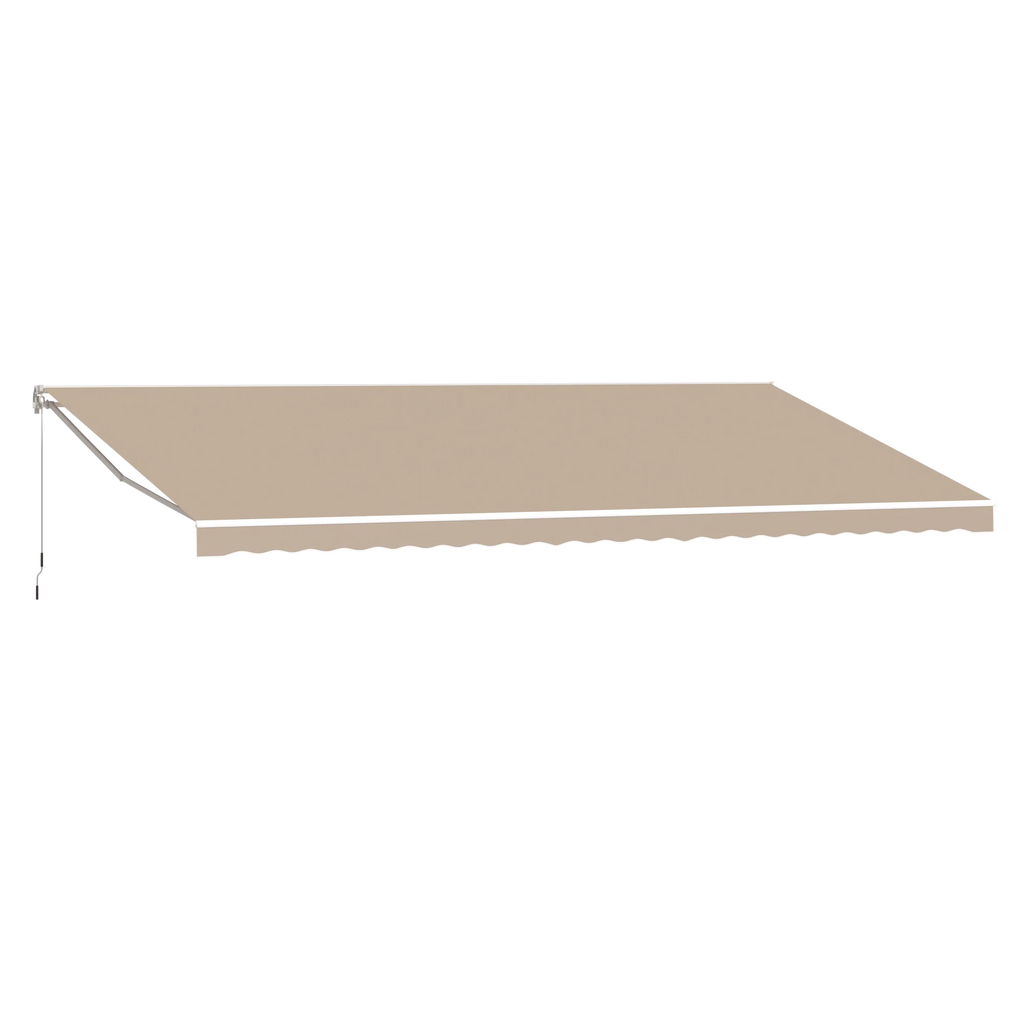 AECOJOY 12'x10' Manual Retractable Awning Sun Shade, Patio Awning Canopy