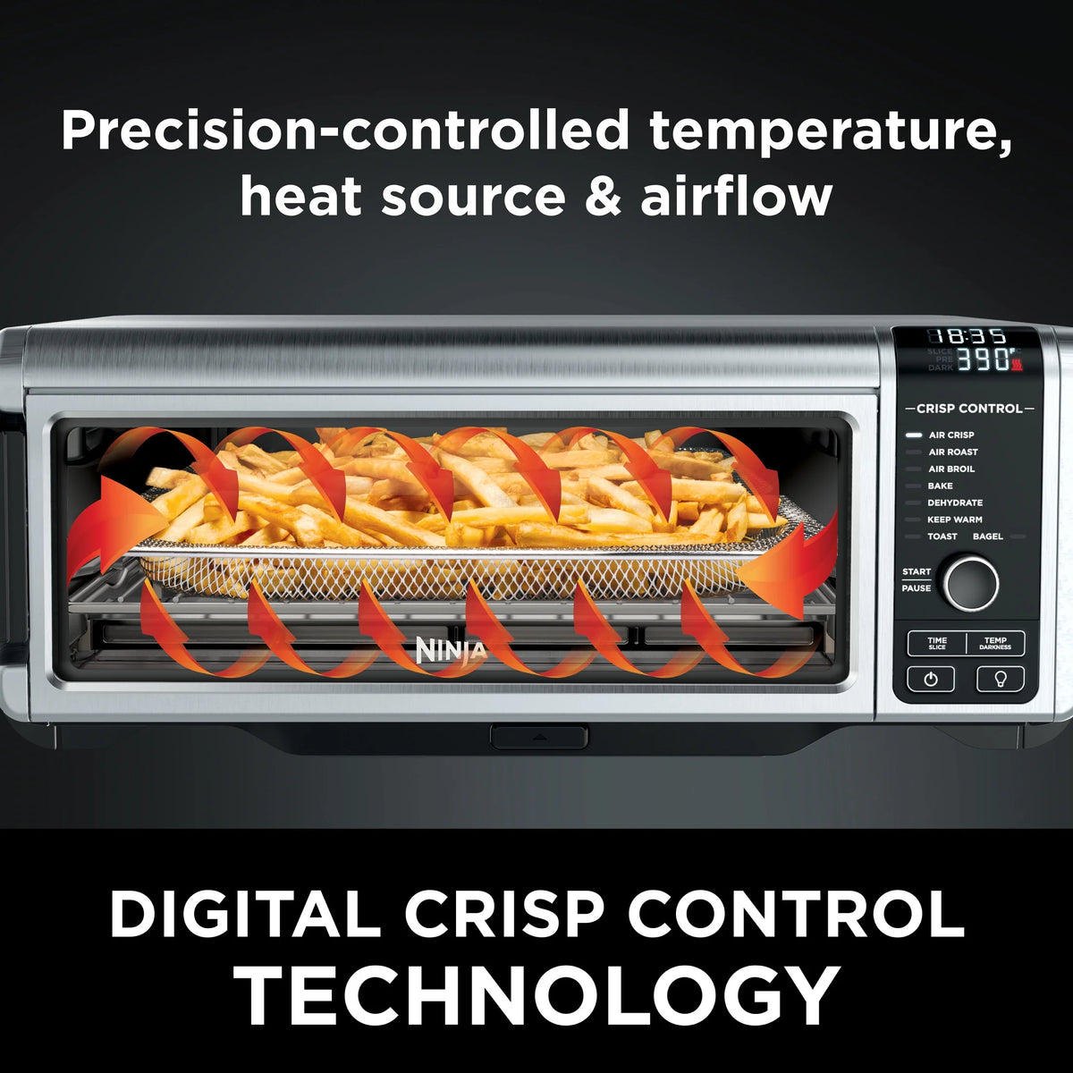 Ninja?? SP101 Foodia? 8 - in - 1 Digital Air Fry Oven, Flip - Away for Storage, Dehydrate, Keep Warm