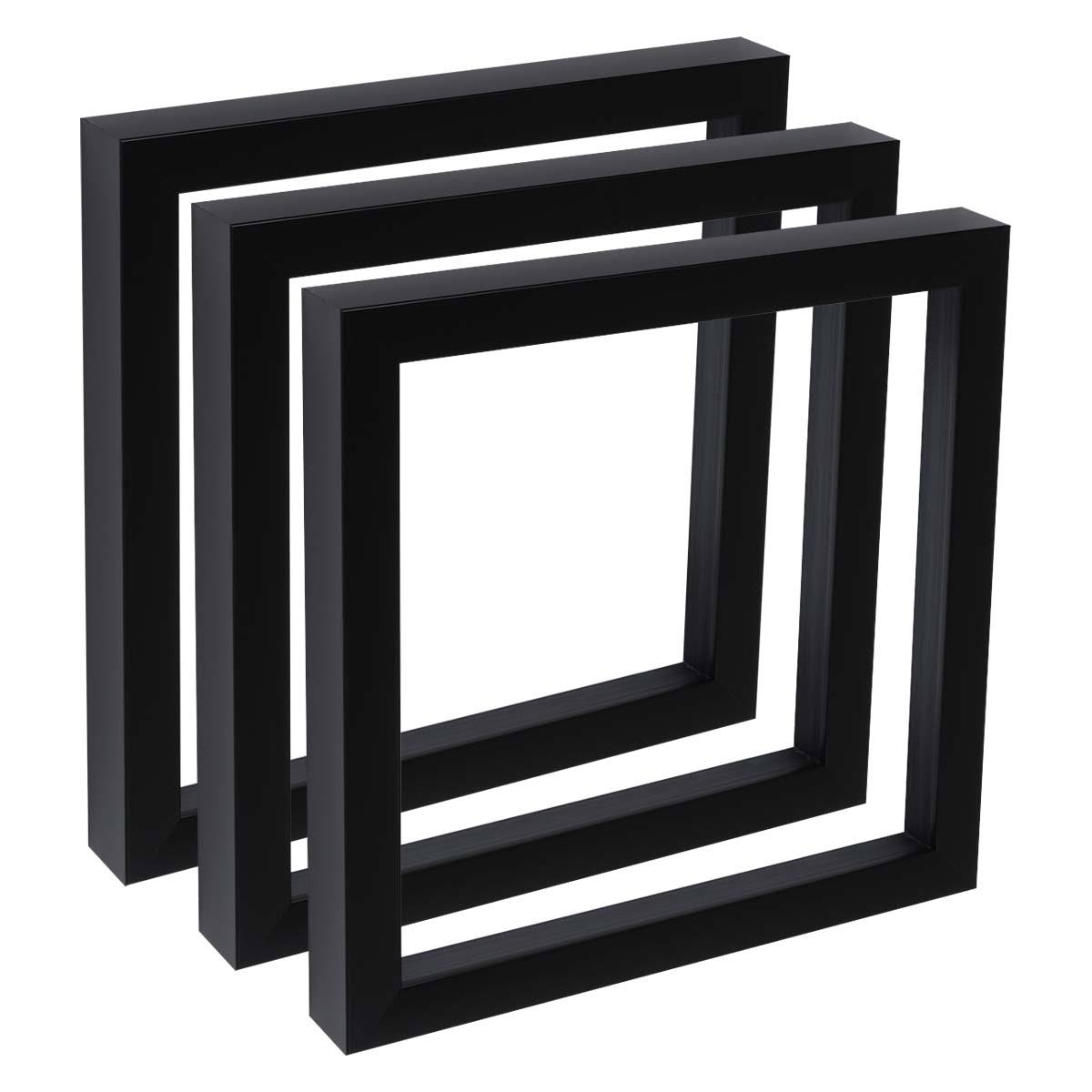 Gotham Deep Gallery Frames Set of 3 Professional Made to Order No Glass/Backing Size: 12 inch x 12 inch Black