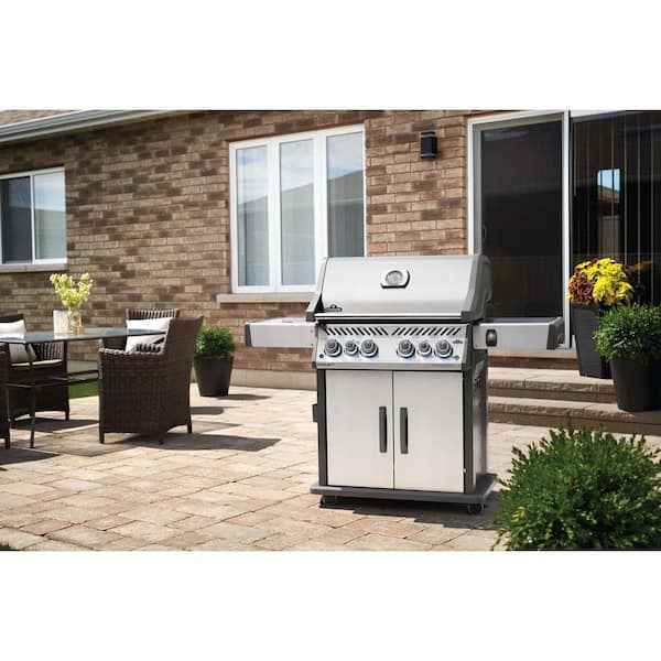 Rogue 4-Burner Propane Gas Grill in Stainless Steel with Infrared Rear and Side Burners