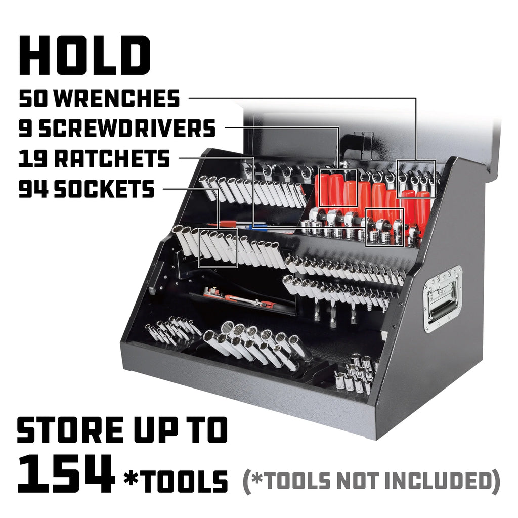 Powerbuilt 26 in Rapid Box Portable Slant Front Tool Box - Gray - 240111
