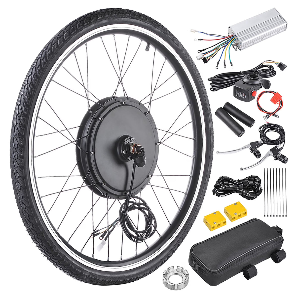Yescom Electric Bike Conversion Kit 48V 1000W 26" Front Wheel E - Bike Conversion Kit Dual Mode Controller