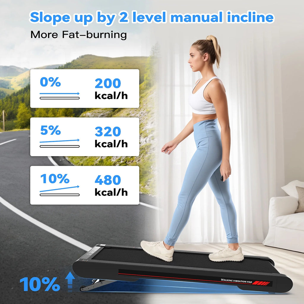 Sperax Walking Pad Treadmill with APP, 3 in 1 Portable Under Desk Treadmill Fitness, Walking Vibration Workout Pad with Remote Control