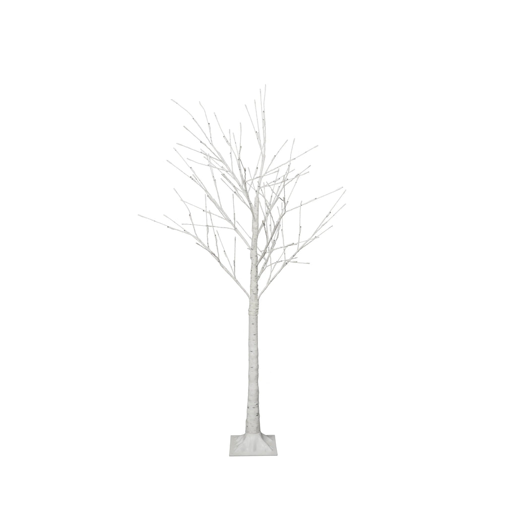 AECOJOY Set of Lighted Birch Tree, 4FT/5FT/6FT LED Artificial Tree with Warm White Lights, Christmas Tree for Decoration