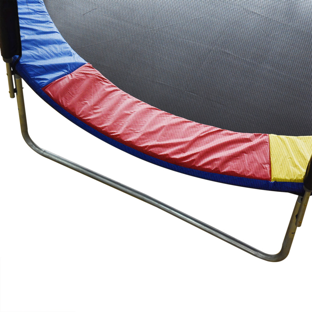HOMCOM Trampolin Randabdeckung Sicherheitsnetz Wetterplane Leiter Randabdeckung: Ø 244cm Bunt