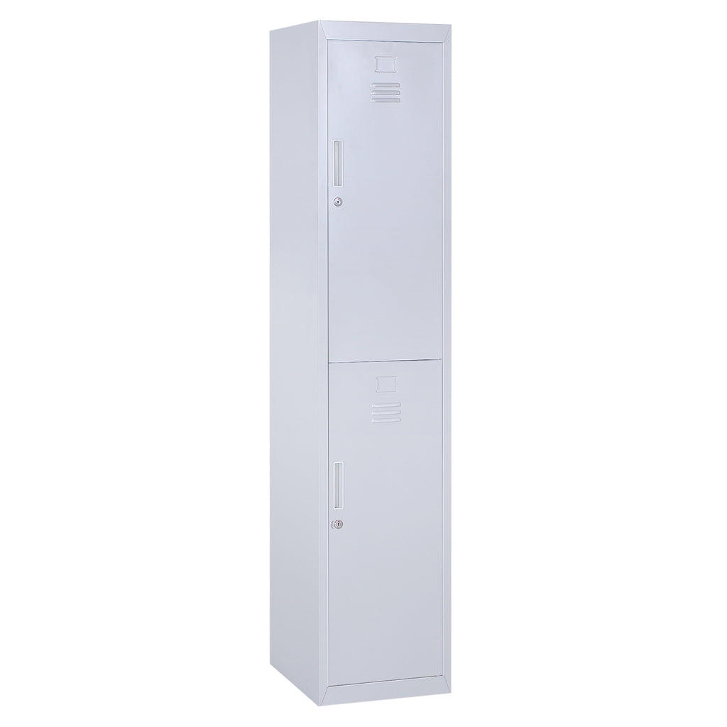 Vinsetto Metallschrank mit 2 Fächern, abschließbar mit 2 Schlüsseln, 4 Regale, 38 x 46 x 180 cm, Grau