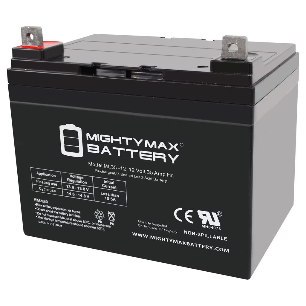 12V 35ah Pride Mobility BATLIQ1017 AGM U1 Replacement Battery