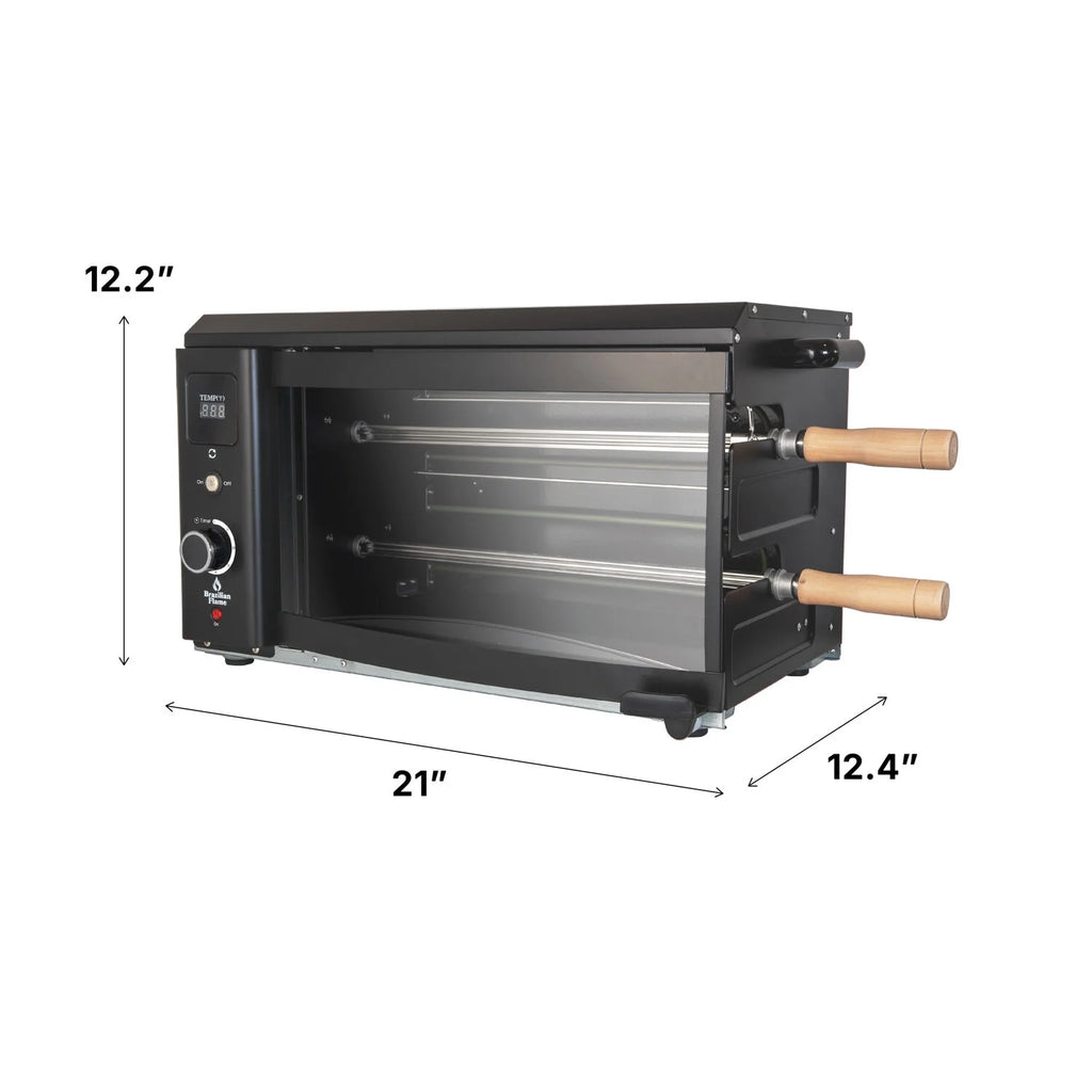 Brazilian Flame 2 - Skewer Brazilian Rotisserie Electric Grill in Red