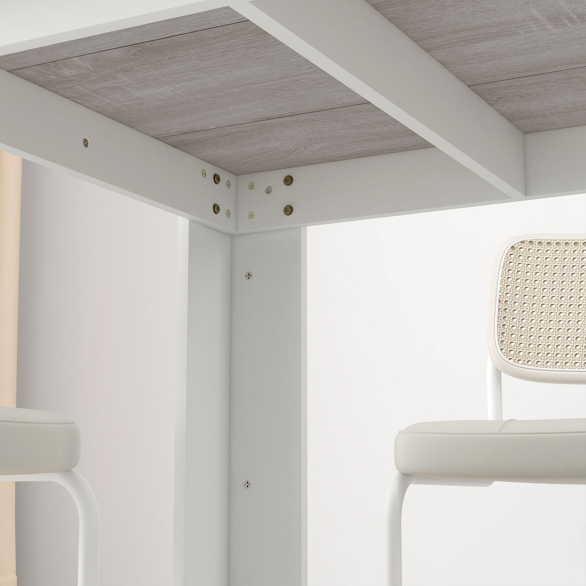 HOMCOM Moderner Esstisch aus Holz für 4-6 Personen, 120x69x75cm, Grau und Weiß
