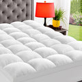 ELEMUSE RV Short Queen Cooling Mattress Topper for Back Pain, Extra Thick Mattress Pad Cover, Plush Soft Pillowtop with Elastic