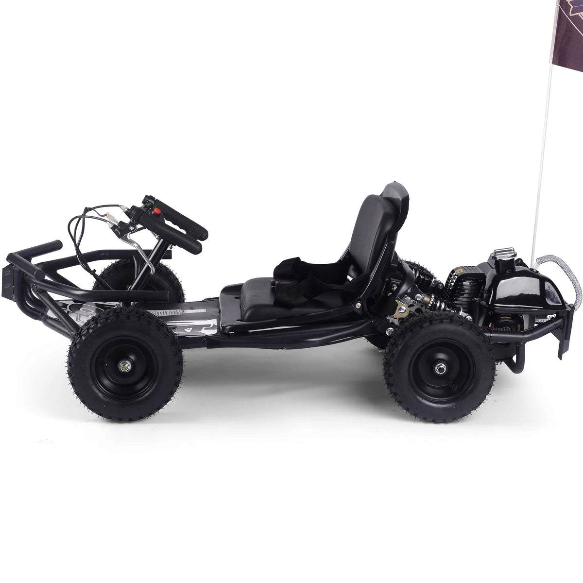 SAY YEAH Gas Go Kart, Sturdy Steel Frame Go Kart for Kids 8+, 20mph Top Speed, 185 lb Max, Black