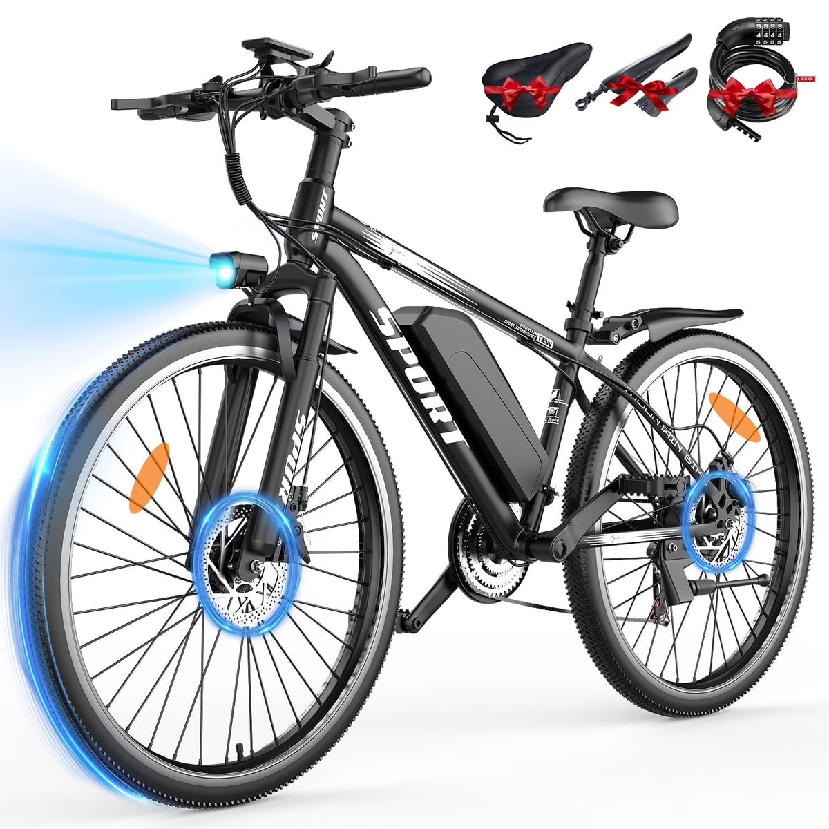 G28 - 1200W Peak 26" Electric Mountain Bike for Adults, 48V Off - Road E - Dirt Bike (Removable Battery45+ Mile Range, LCD Display, 330 lb Capacity, Pneumatic Tires - UL2849 Certified (Camp, Trail Rid)