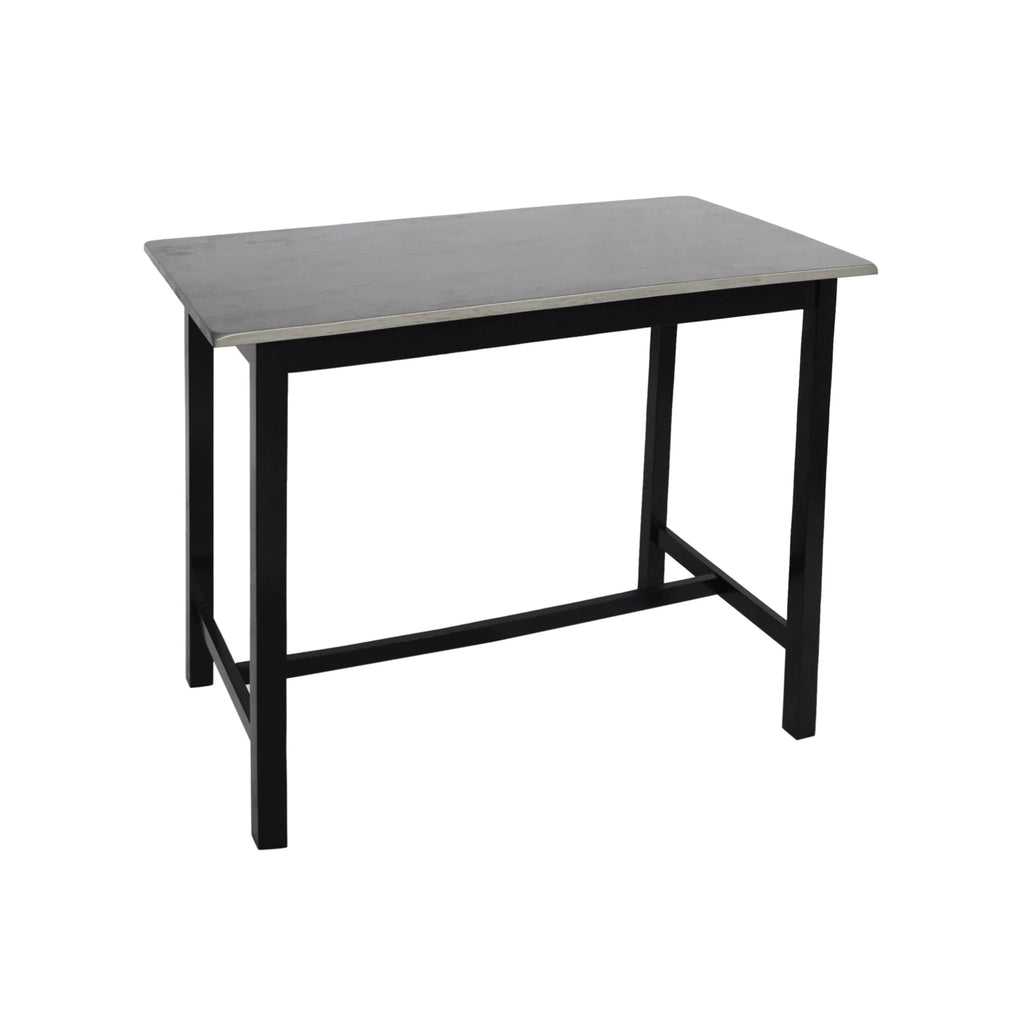 Noble House Dickson Farmhouse 4 Seater Rubber Wood Counter Dining Set, Gray and Black