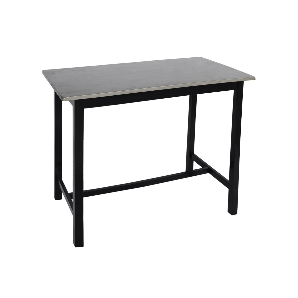 Noble House Dickson Farmhouse 4 Seater Rubber Wood Counter Dining Set, Gray and Black