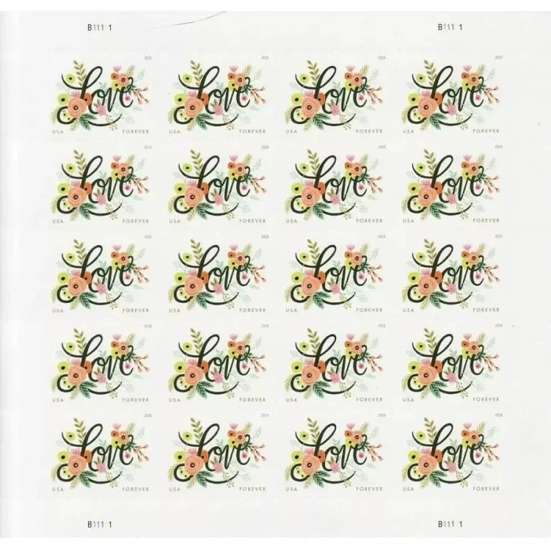 Forever Stamps 2018 Love Flourishes – Wedding Invitation. First-Class Postage