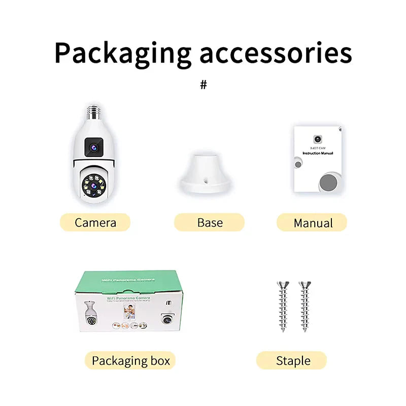 E27 WiFi Dual Lens Camera with 4x Zoom