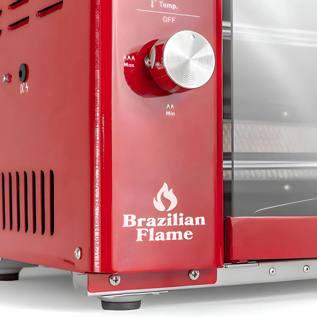 Brazilian Flame 2 - Skewer Brazilian Rotisserie Electric Grill in Red
