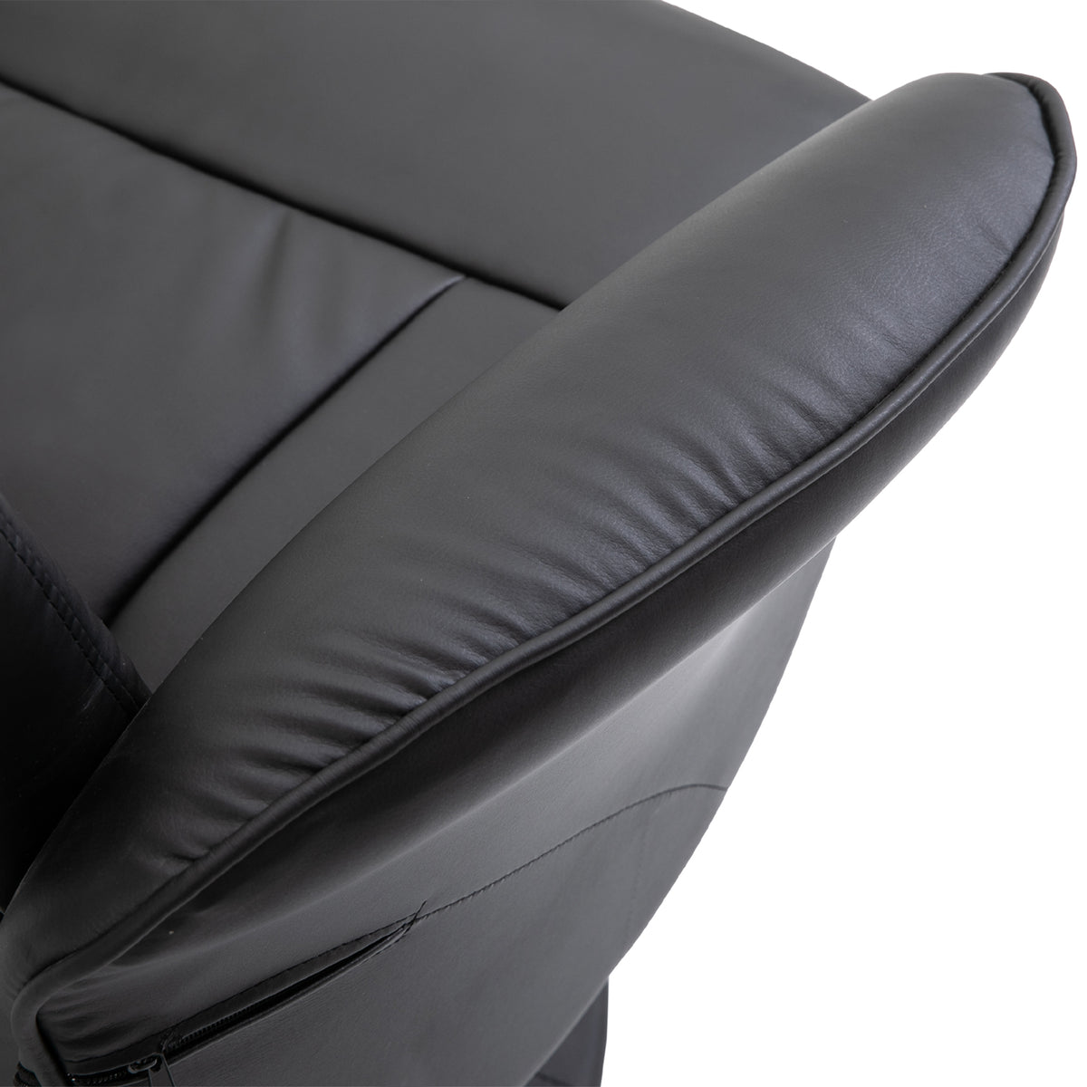 HOMCOM Relaxsessel mit Fußhocker Relaxsessel Schwenkersessel 360° drehbar und verstellbarem Rückenlehne TV-Sessel für bis zu 120 kg Kunstleder Metall Schwarz