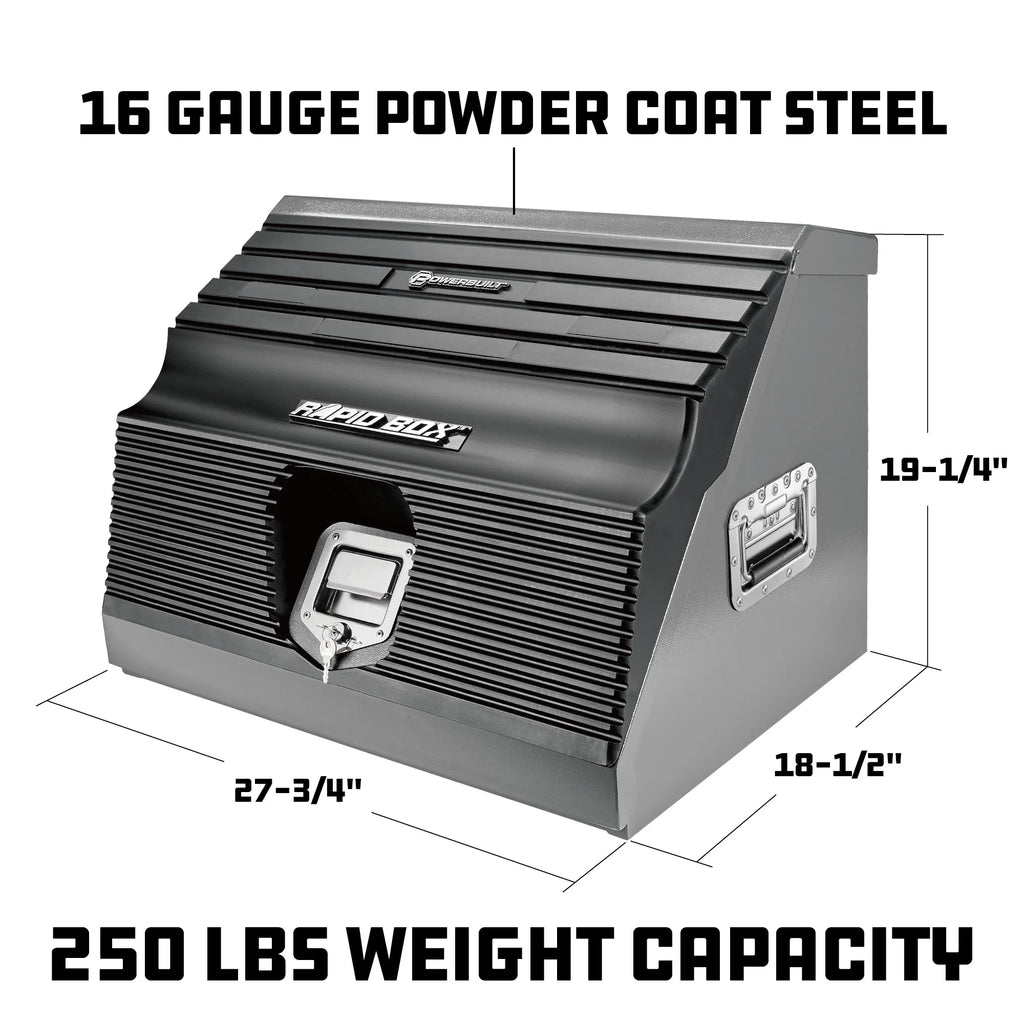 Powerbuilt 26 in Rapid Box Portable Slant Front Tool Box - Gray - 240111