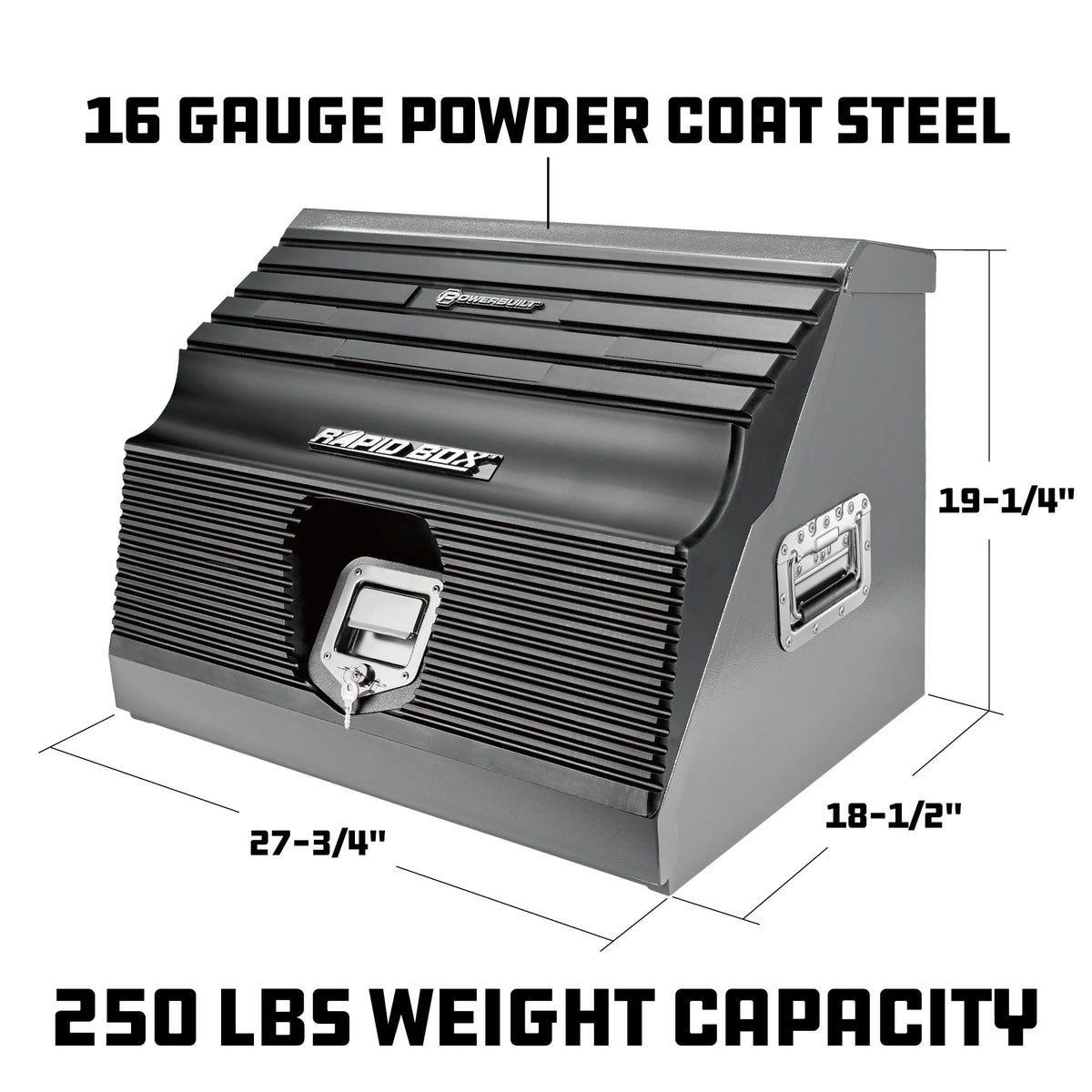 Powerbuilt 26 in Rapid Box Portable Slant Front Tool Box - Gray - 240111