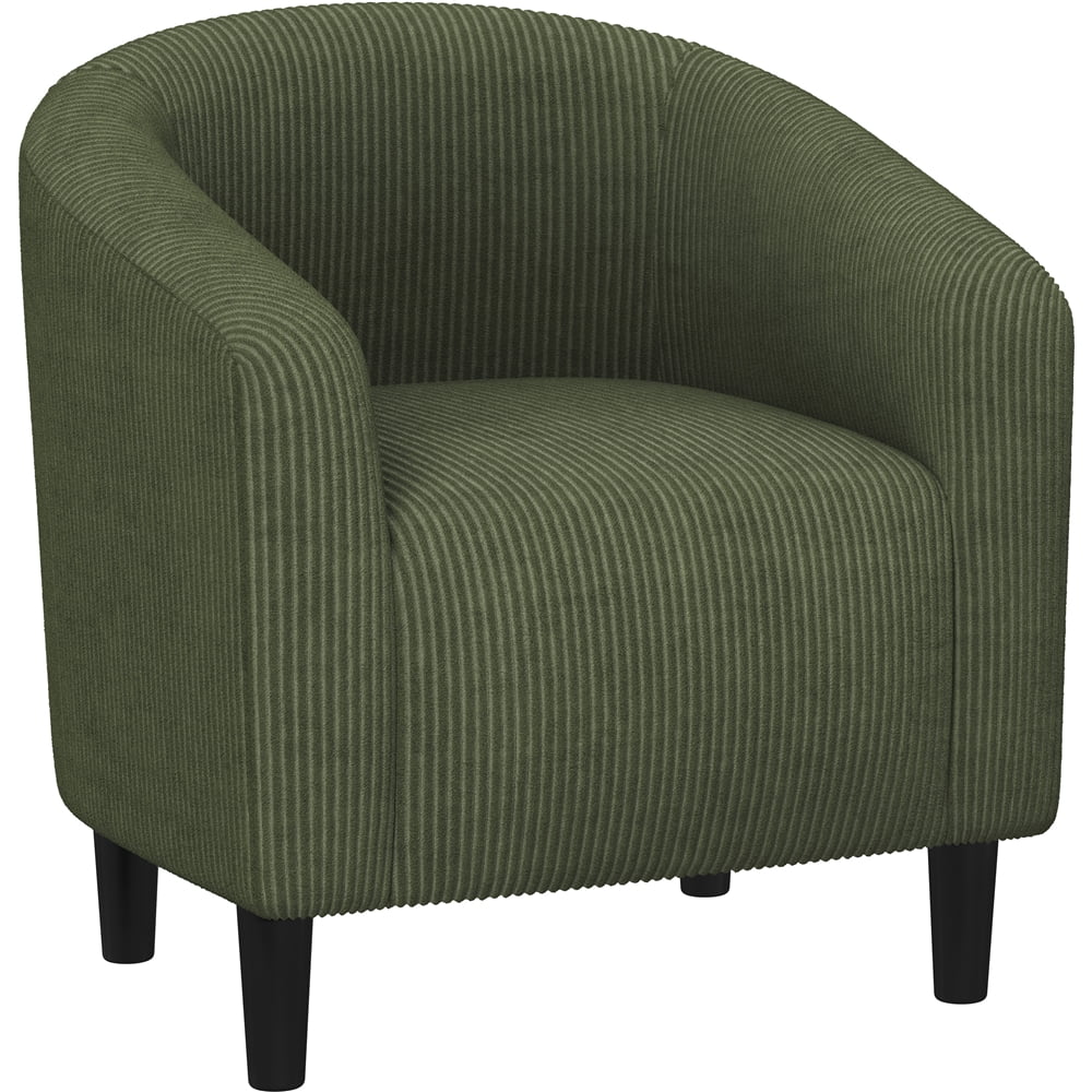 Yaheetech Upholstered Club Chair Accent Barrel Chair, Ivory