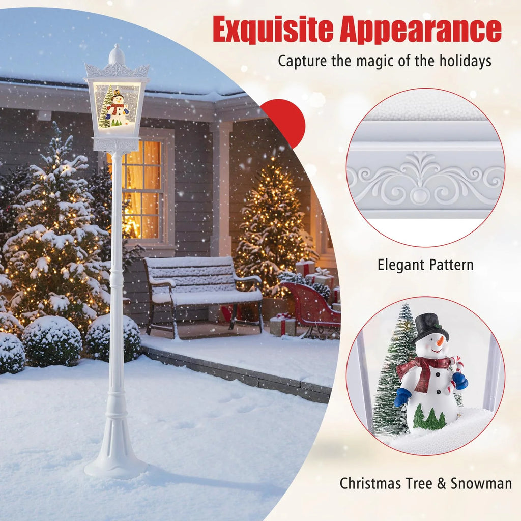 Tangkula 8 ft Musical Christmas Street Light Indoor/Outdoor Lamp Post with Warm White LEDs