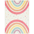 The Big One Kids Rug Rainbow Washable Shag, Beig/Green, 5x7 ft