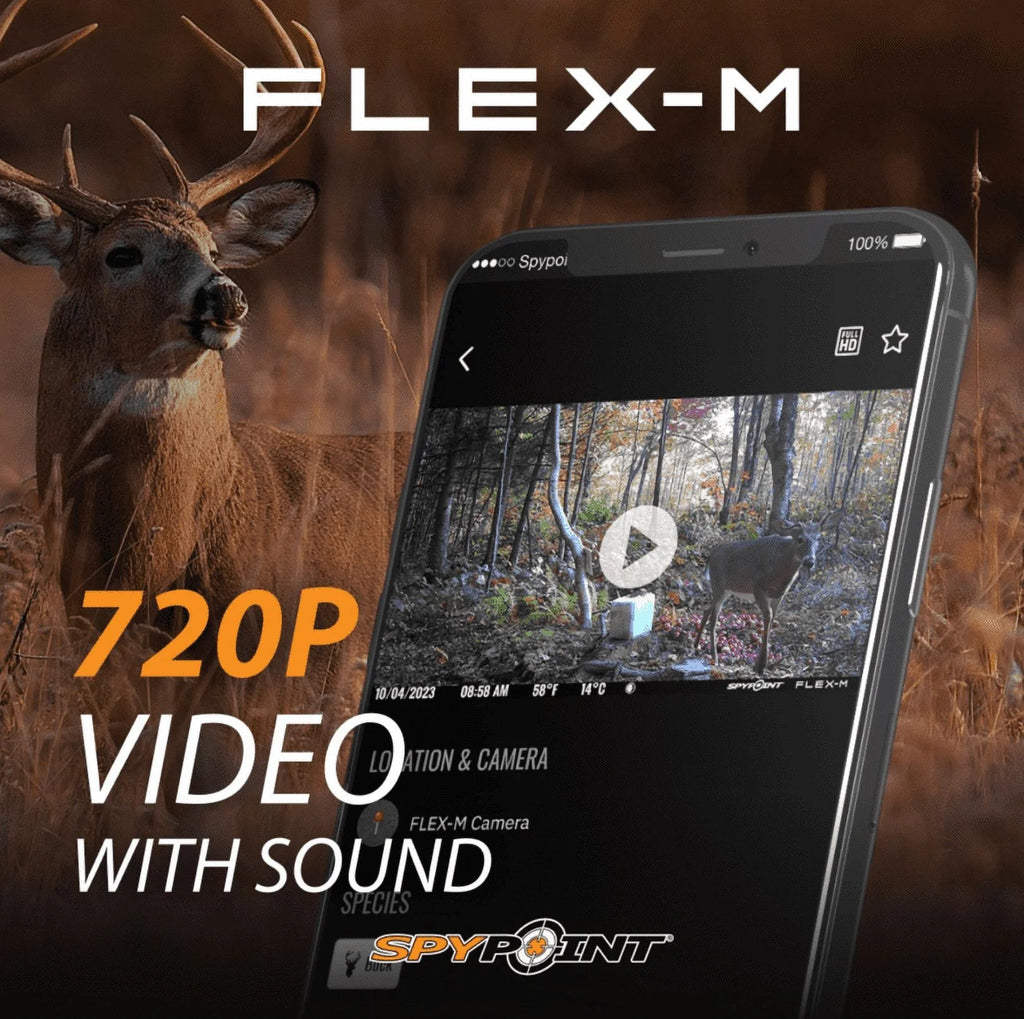 SPYPOINT Flex - M Twin Pack Cellular Trail Camera - Hunting Trail Monitor with GPS, Night Vision, Dual - Sim LTE, IP65 Water - Resistant
