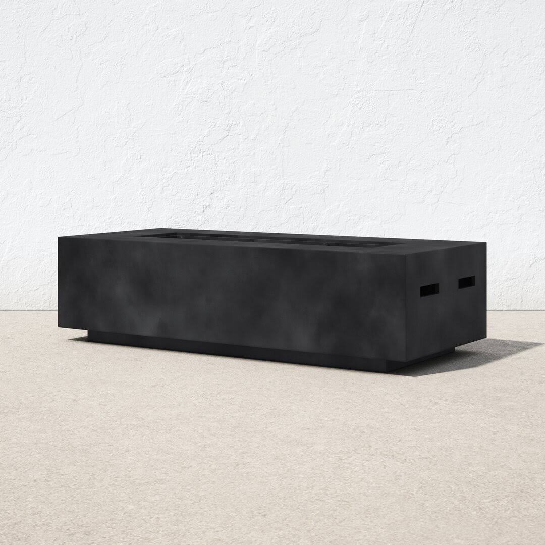 Rashid Concrete Propane Outdoor Fire Pit Table AllModern Finish: Charcoal, Size: 15" H x 56" W x 24" D