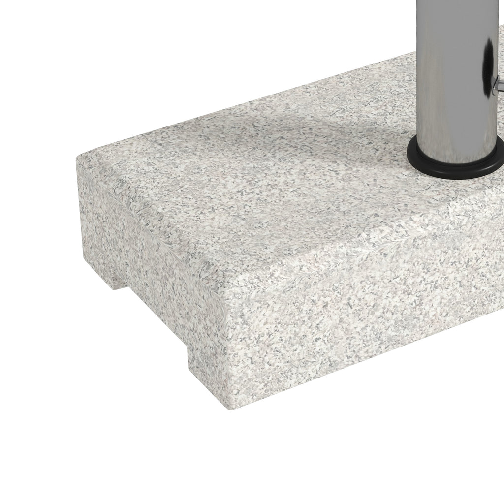 Outsunny Sonnenschirmständer 25 kg, Schirmfuß aus Granit, für Schirmstöcke Ø32/38/48 mm, Grau