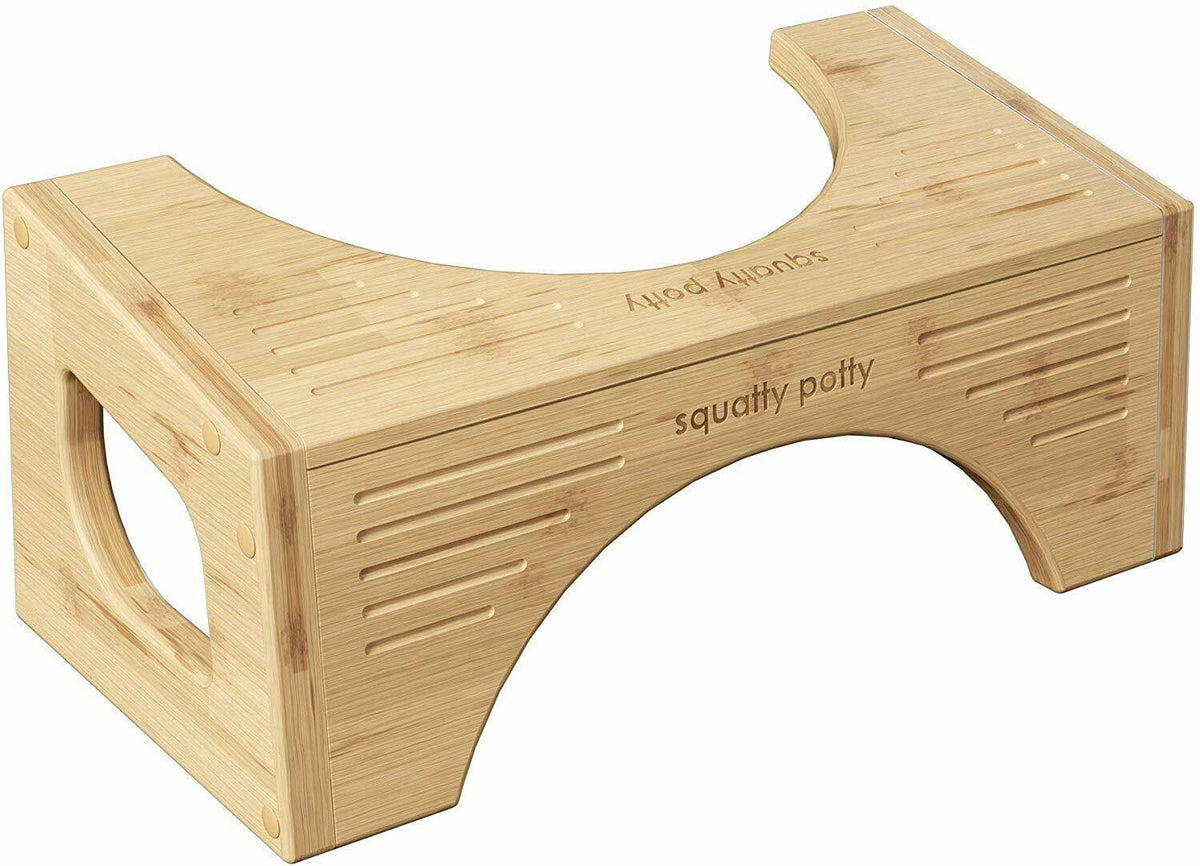Squatty Potty The Original Toilet Stool - Bamboo Flip, 7" & 9" Height, Brown