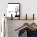 KooNiosio Coat Hook Rack Wall Mounted -5 Double Hook,Aluminum,Metal Coat Hooks Rail for Coat Hat Towel Robes, Decorate Wood Hook (Black 1)
