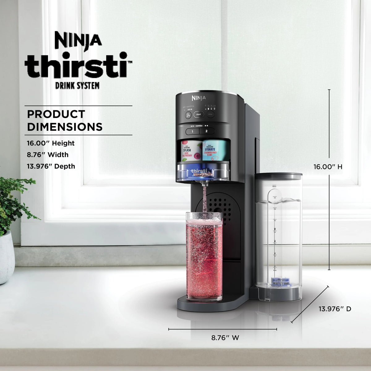 Ninja 60L Thirsti Drink System. Soda Maker. Carbonated Water Machine