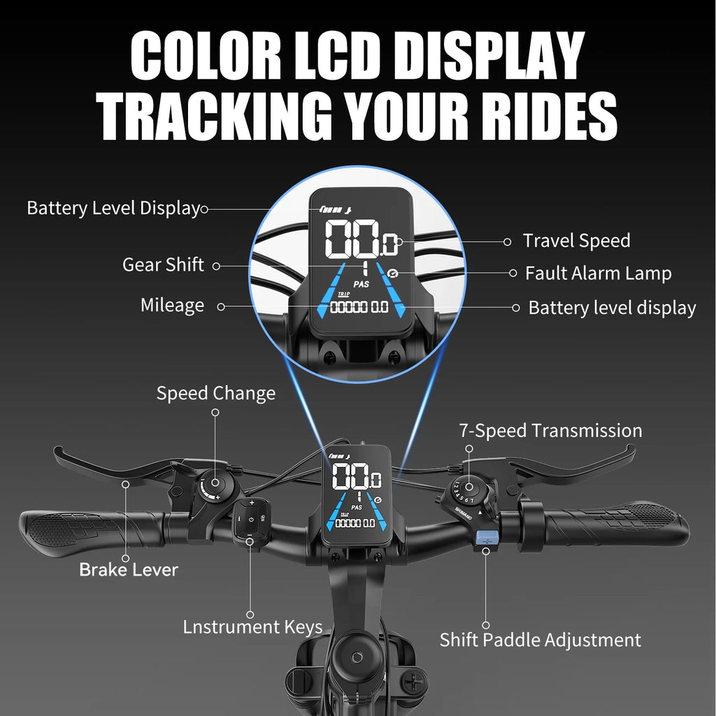 G28 - 1200W Peak 26" Electric Mountain Bike for Adults, 48V Off - Road E - Dirt Bike (Removable Battery45+ Mile Range, LCD Display, 330 lb Capacity, Pneumatic Tires - UL2849 Certified (Camp, Trail Rid)